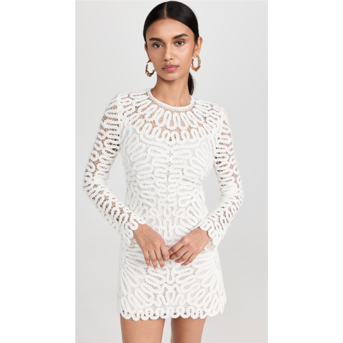 SIMKHAI Mccall Cage Crochet Embroidery Mini Dress SIMKHAI Mccall Cage Crochet Embroidery Mini Dress