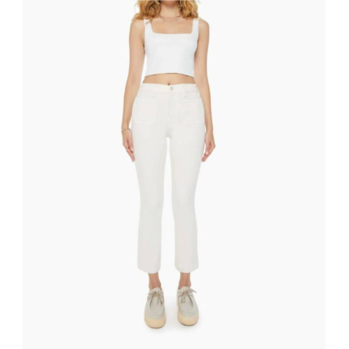 Mother the hustler patch pocket flood in cream puffs Mother the hustler patch pocket flood in cream puffs