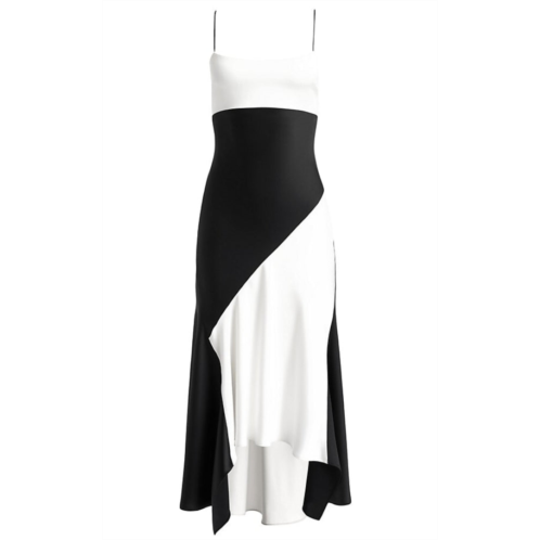 Alice olivia rosa handkerchief midi-length slipdress off white/black Alice olivia rosa handkerchief midi-length slipdress off white/black