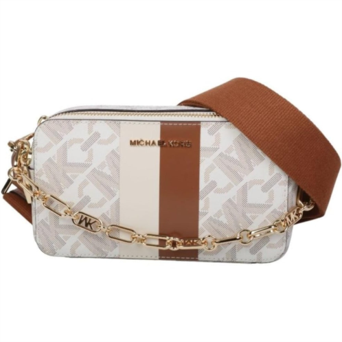 Michael Michael Kors womens jet set crossbody vanilla/luggage Michael Michael Kors womens jet set crossbody vanilla/luggage