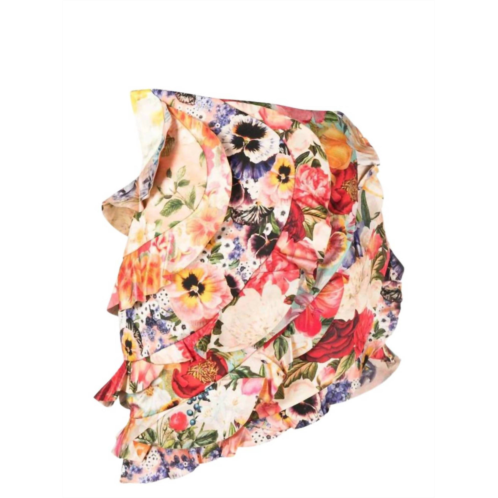 Zimmermann womens wonderland frill mini skirt in multi Zimmermann womens wonderland frill mini skirt in multi