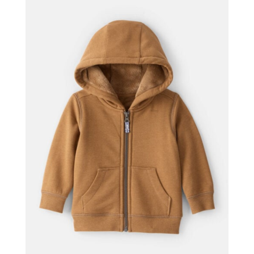 Baby Boy Long-Sleeve Hooded Zip-Up Jacket - Brown - Carters Baby Boy Long-Sleeve Hooded Zip-Up Jacket - Brown - Carters