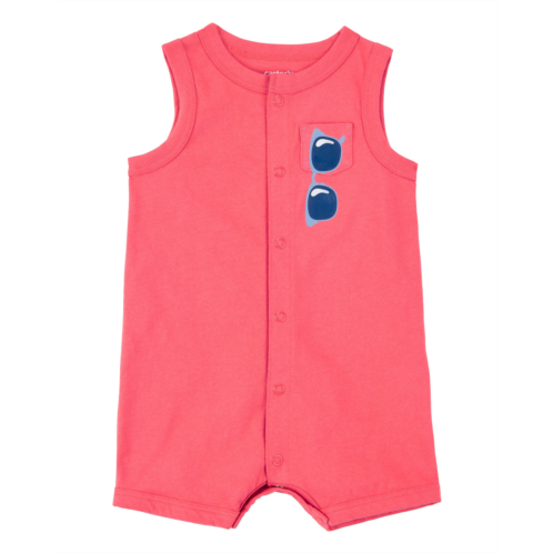 Baby Boy Sunglasses Snap-Up Romper - Coral - Carters Baby Boy Sunglasses Snap-Up Romper - Coral - Carters