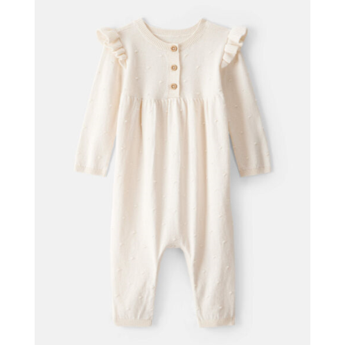 Baby Girl Cotton Long-Sleeve Jumpsuit - White - Carters Baby Girl Cotton Long-Sleeve Jumpsuit - White - Carters