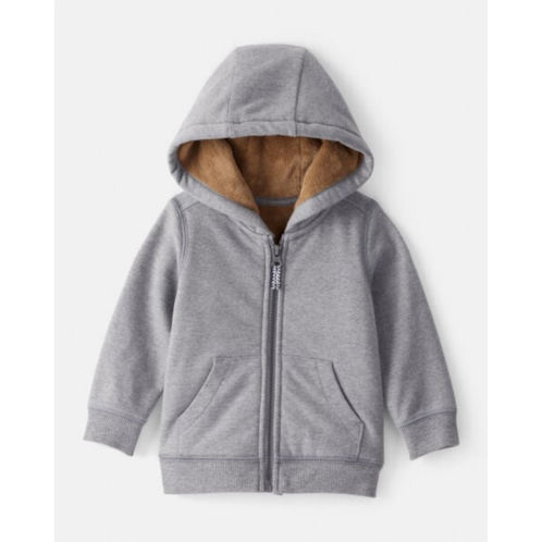 Baby Boy Long-Sleeve Hooded Zip-Up Jacket - Grey - Carters Baby Boy Long-Sleeve Hooded Zip-Up Jacket - Grey - Carters