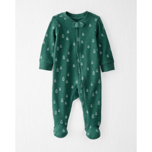 Carters Baby Waffle Knit Sleep & Play Pajamas in Christmas Tree Print Made with Organic Cotton - Little Planet Carters Baby Waffle Knit Sleep & Play Pajamas in Christmas Tree Print Made with Organic Cotton - Little Planet