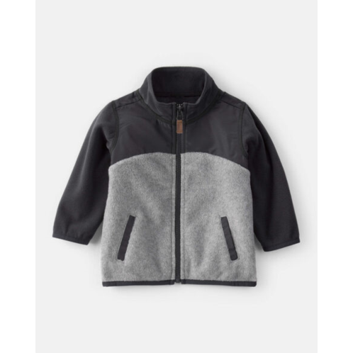 Baby Boy Long-Sleeve Zip-Up Jacket - Grey/Black - Carters Baby Boy Long-Sleeve Zip-Up Jacket - Grey/Black - Carters