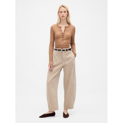 Gap Mid Rise Twill Barrel Pants Gap Mid Rise Twill Barrel Pants