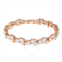 Elegant Confetti Womens 18K Rose Gold Plated CZ Simulated Diamond Cluster Statement Bracelet