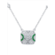 CZ by Kenneth Jay Lane Emerald & Cubic Zirconia Pendant Necklace