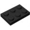 TTEHGB TOY Classic Building Plate 2x3, 100 Piece, Compatible with Lego Parts and Pieces 3021, Creative Play Set - 100% Compatible with All Major Brick Brands(Colour:Black)