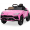 Kidzone Ride On Car 12V Lamborghini Urus Kids Electric Vehicle Toy w/Parent Remote Control, Horn, Radio, Port, AUX, Spring Suspension, Opening Door, LED Light - Pink