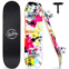 BELEEV Skateboards for Beginners, 31 x 8 inch Complete Skateboard for Kids Teens Adults, 7 Layer Canadian Maple Double Kick Deck Concave Cruiser Trick Skateboard with Multifunction