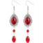 Gothic Halloween Earrings for Women Vintage Red Black Crystal Cameo Drop Earrings Mystery Witch Vampire Costume Jewelry