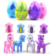 QINGQIU 4 Pack Jumbo Unicorn Deformation Easter Eggs with Toys Inside for Kids Boys Girls Toddlers Easter Basket Stuffers Fillers Gifts Party Favors