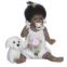 Ecomgoo African American Reborn Baby Dolls Black Girl 22 inch Full Body Silicone Newborn Girl Doll with Dog Toy
