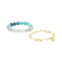 Dee Berkley Aquamarine Ombre and Paperclip Chain Bracelet Stack