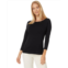Womens Lilla P 1x1 Rib 3/4 Sleeve Boatneck Top