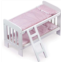 Badger Basket Toy Doll Bunk Bed with Gingham Bedding, Ladder, and Personalization Kit for 20 inch Dolls - White/Pink