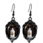 Gothic Halloween Earring for Women Ghost Pumpkin Skull Mystery Witch Earrings Black Spooky Lace Oval Glass Dangle Drop Earrings Festival Jewelry Gift