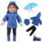 PUHIKE Raincoats Doll Clothes Set, 18in Baby Doll Accessories with Umbrellas/Boots/Hats 18 Doll Clothe