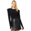 Womens Norma Kamali Shoulder Pad Long Sleeve Crew Top