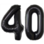 COLORFUL ELVES Black 40 Number Balloons Giant Jumbo Number 40 Foil Mylar Balloons for Women Men 40th Birthday Party Decorations 40 Anniversary Events Supplies