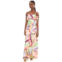 Womens Avec Les Filles Printed Satin Bias Cut Maxi Dress