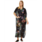 Womens Johnny Was Black Butterfly Collared Kaftan