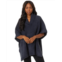 Womens Barefoot Dreams CozyChic Shawl Collar Poncho
