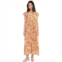Womens CeCe Wrap Front Short Sleeve Midi Dress