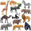 RUSON 12 Pcs Realistic Jungle Animal Figurines, Safari Animals Figures Toys Cake Topper Plastic African Wild Zoo Animals Playset Party Supplies for Kids Toddlers
