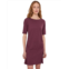 Mod-o-doc Elbow Sleeve Below The Knee Shirred Dress