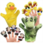 RIY 12pcs Plush Monkeys Ducks Finger Puppets Set for Toddlers with Animals Hand Puppets