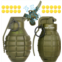 LsuBhef 2Pcs Toy Hand Grenade for Tactical Game with 20 Round Ammo Model Battle Fake Grenade Toys for Outdoor Sport Role Play Prop Game,14+ and Adults,Green