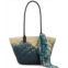Patricia Nash Calypso Woven Tote W/ Greek Floral Scarf
