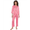 Womens N by Natori Rhythm - Printed Satin Mandarin Button-down Pajama Set