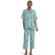 Womens N by Natori Fluer Dragon - Cozy Knit Short Sleeve Pajama Set