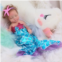 haveahug 6 inch Mini Reborn Baby Doll, Solid Full Silicone Body, Painted by Hand,Rooted Hair (Mermaid with tub)