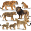 Toymany 8PCS 2-5 Plastic Jungle Animals Figure Playset Includes Baby Animals, Realistic Lion, Tiger, Cheetah, Leopard Figurines with Cub, Cake Toppers Christmas Birthday Toy Gift f