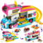 HOGOKIDS 3-in-1 Girls Camper Van Building Set - 494PCS Summer Beach Camping Building Blocks Sets Food Truck Building Toys with Slide and Stickers Gifts for Girls Boys Age 6 7 8 9 1