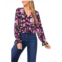 CeCe Floral Printed Button Front Long Sleeve Top