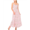 Womens CeCe Floral Spaghetti Strap Tiered Midi Dress