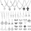 30 Pcs Gothic Jewelry Set for Women Grunge Vintage Punk Accessories with 6 Necklace 20 Earrings 14 Stackable Knuckle Rings Boho Y2k Goth Jewelry for Women Men Halloween