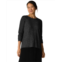 Womens Eileen Fisher Wool Lurex Crew Neck Sweater