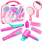 BELLOCHIDDO Girls Beauty Salon Set - Hair Salon Toys, Pretend Makeup for Toddlers with Carrying Case, Princess Dress Up Hairdressing with Hair Dryer, Comb, Mirror and Styling Acces