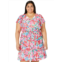 Donna Morgan Plus Size Mini Dress with Flutter Sleeve