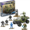 Mega Halo The Series Vehicle Building Toys Set, FLEETCOM Warthog ATV with 469 Pieces, 5 Micro Action Figures, Poseable Articulation, Kids and Fans