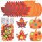 Skylety 224 Pieces Fall Maple Leaf Stickers Foam Pumpkins Stickers Maple Leaf Decal Autumn Leaf Pumpkins Glitter Stickers with 390 Pieces Jewels Stickers for Thanksgiving Kids Art