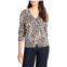 NICZOE Petite Wild Dot Buttoned Up Pullover Sweater